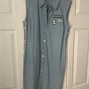 Karl Lagerfeld Paris jean dress size 10. Never worn.